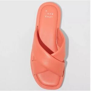 Women's A New Day Crossband Flat Slide, Coral, New With Tags, 6